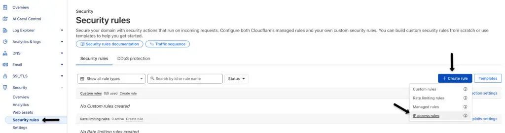 Create cloudflare IP access rule CheckView