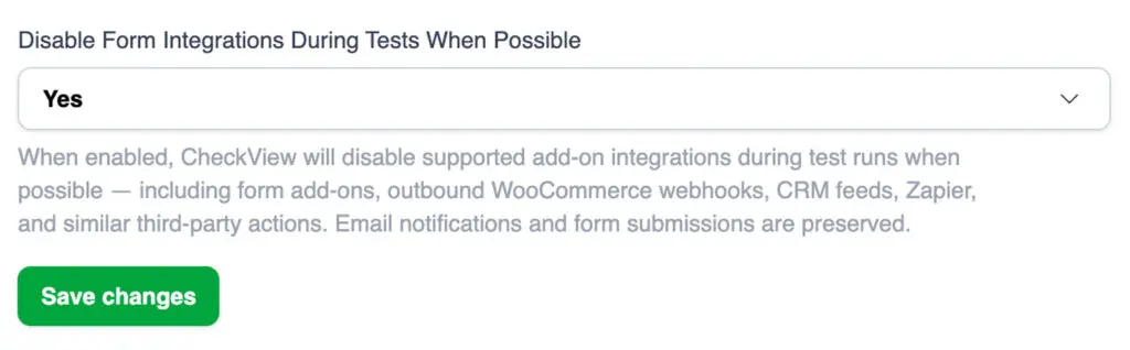 Disable form WooCommerce integarations CheckView