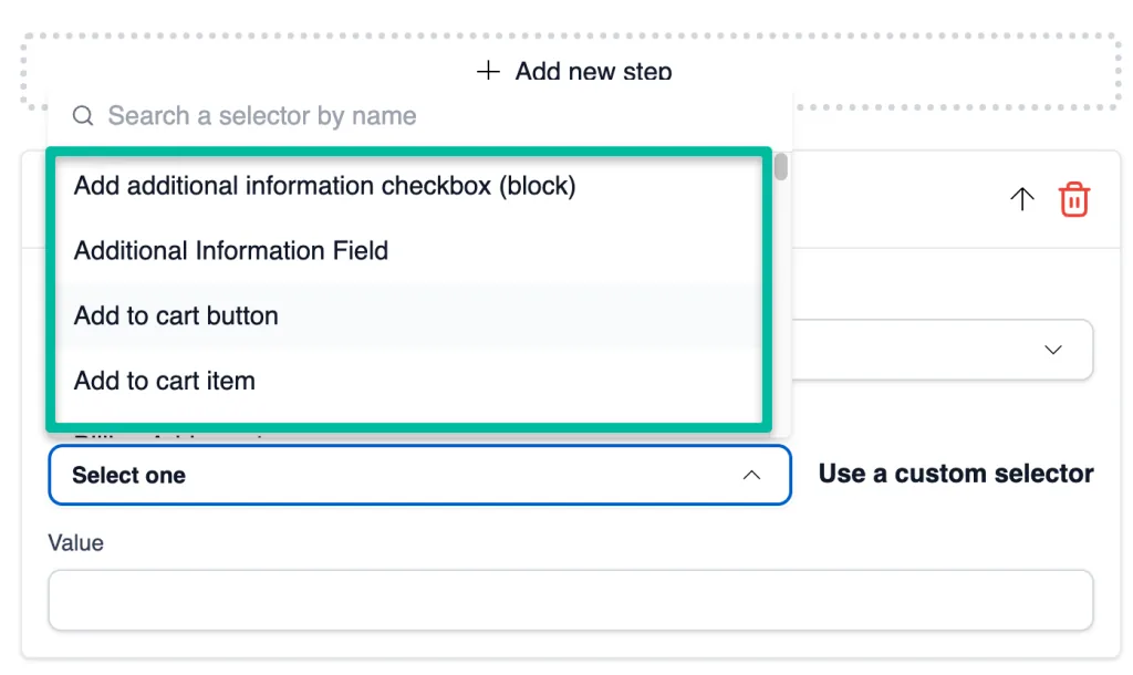 CheckView includes a library of predefined selectors designed to target standard WooCommerce elements. These selectors