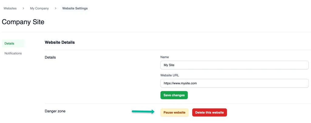 Pro Tip : Use this option to prevent tests from running during known downtime or maintenance windows for your site.