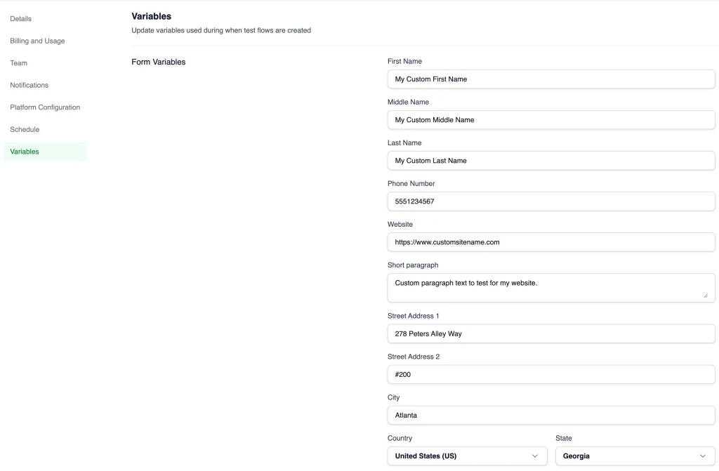 Pro Tip : Organization Variables are retroactive for custom test flows only. Changes in WooCommerce test flow only