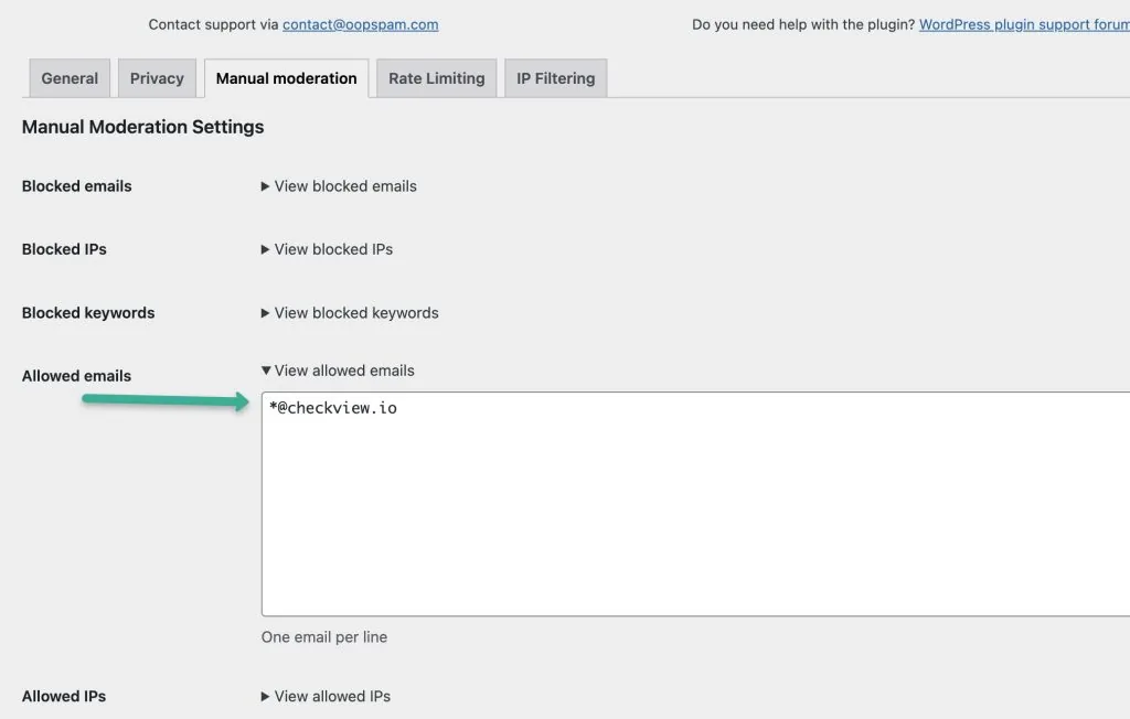 Oopspam CheckView