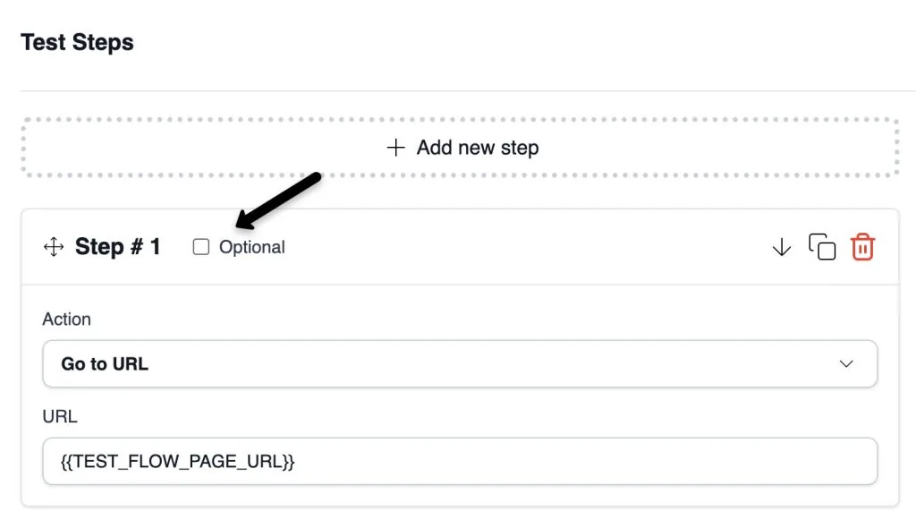Optional test steps CheckView